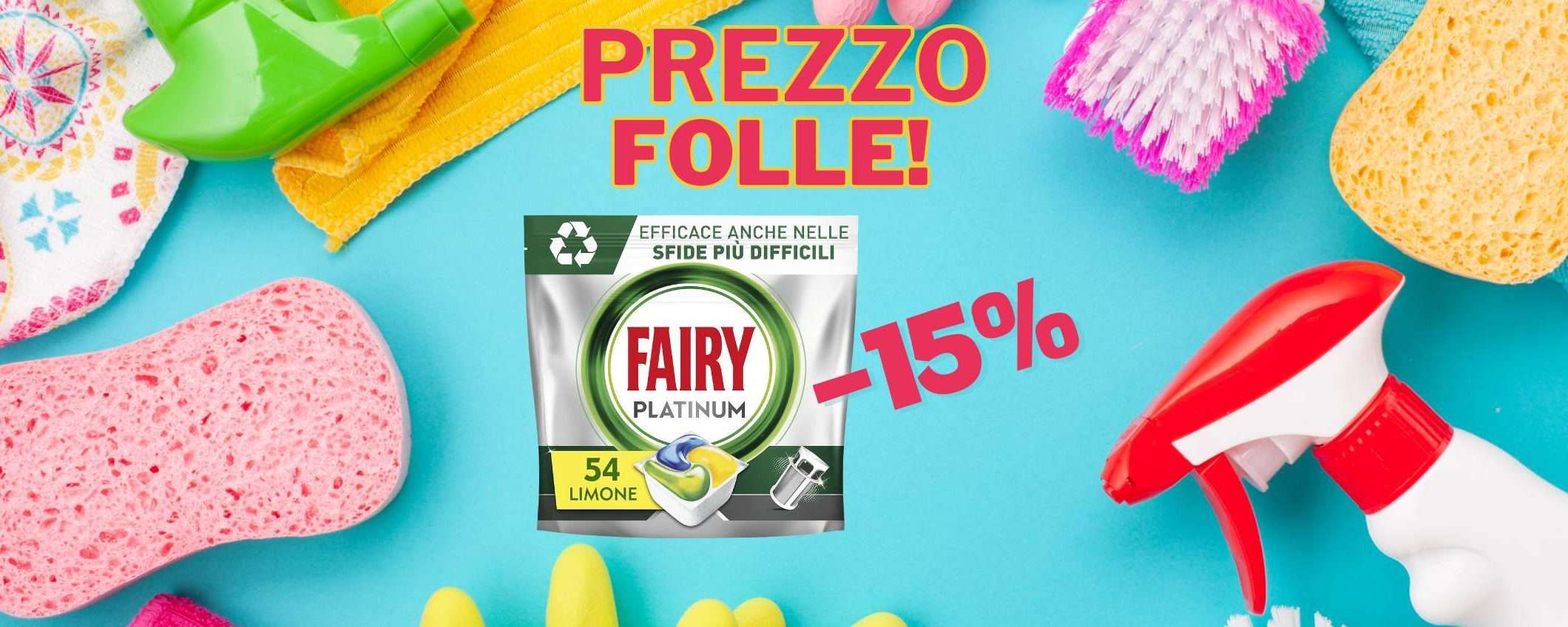 Ben 56 pastiglie Fairy Platinum in sconto del 15% su Amazon!