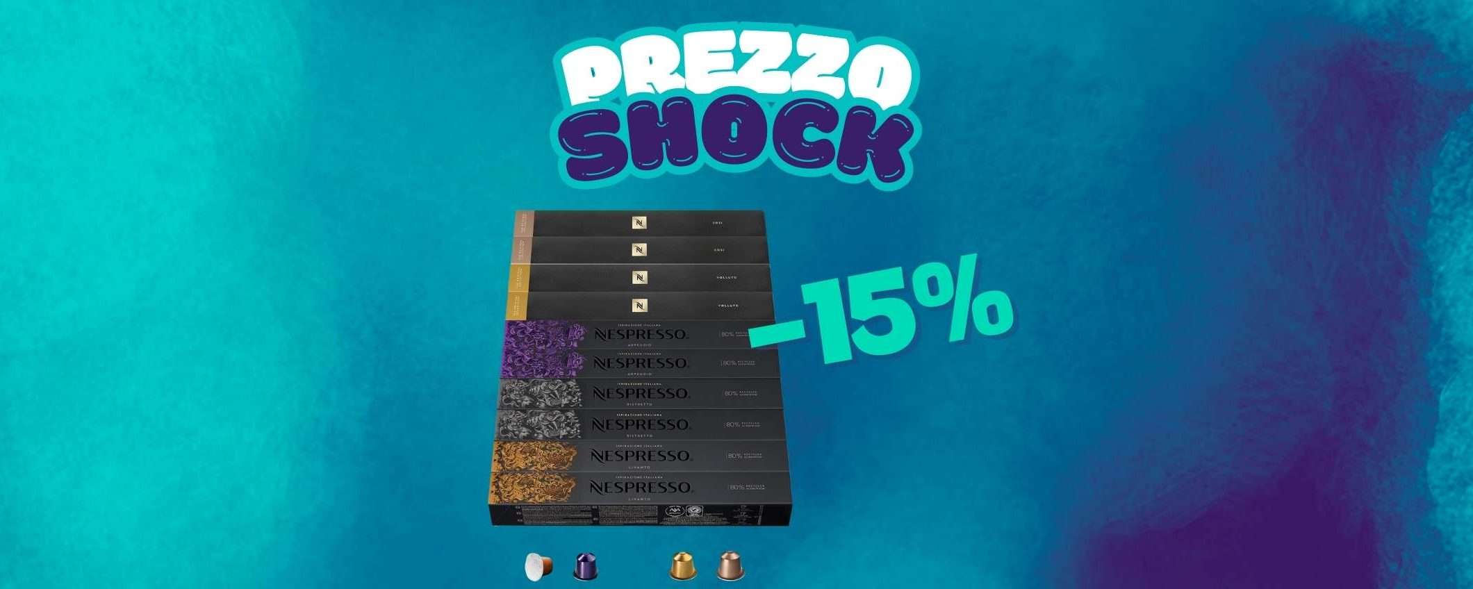 100 capsule Nespresso in sconto del 15%, offerte incredibile