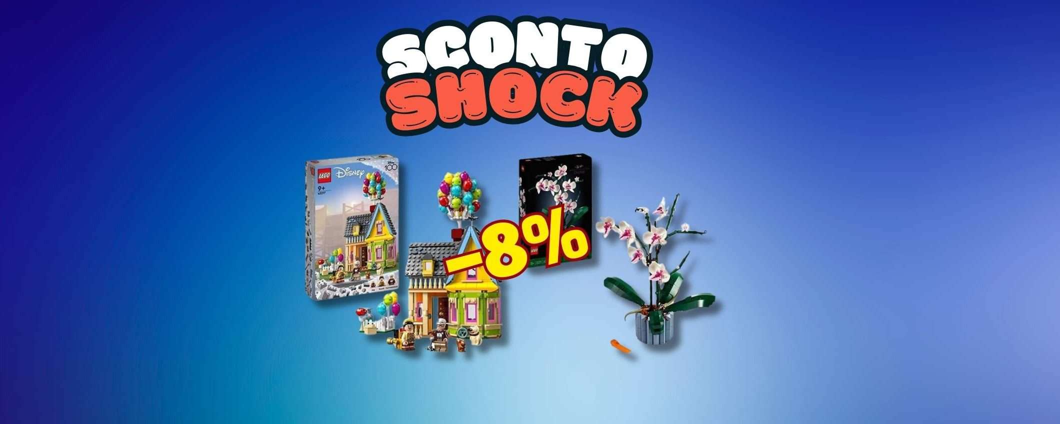 Set LEGO casa di Up + Icons Orchidea, prezzo FOLLE (-8%)