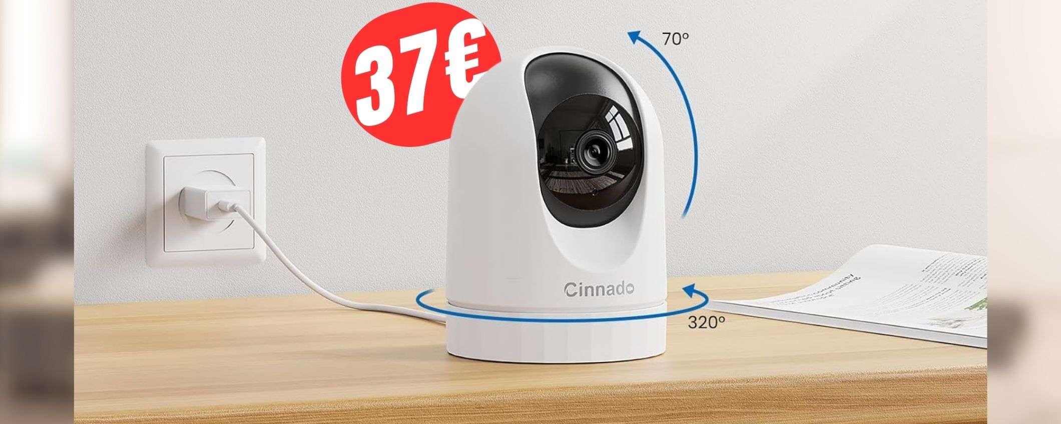 Sorveglianza a 360° con TELECAMERA 2K a soli 37€ col COUPON!