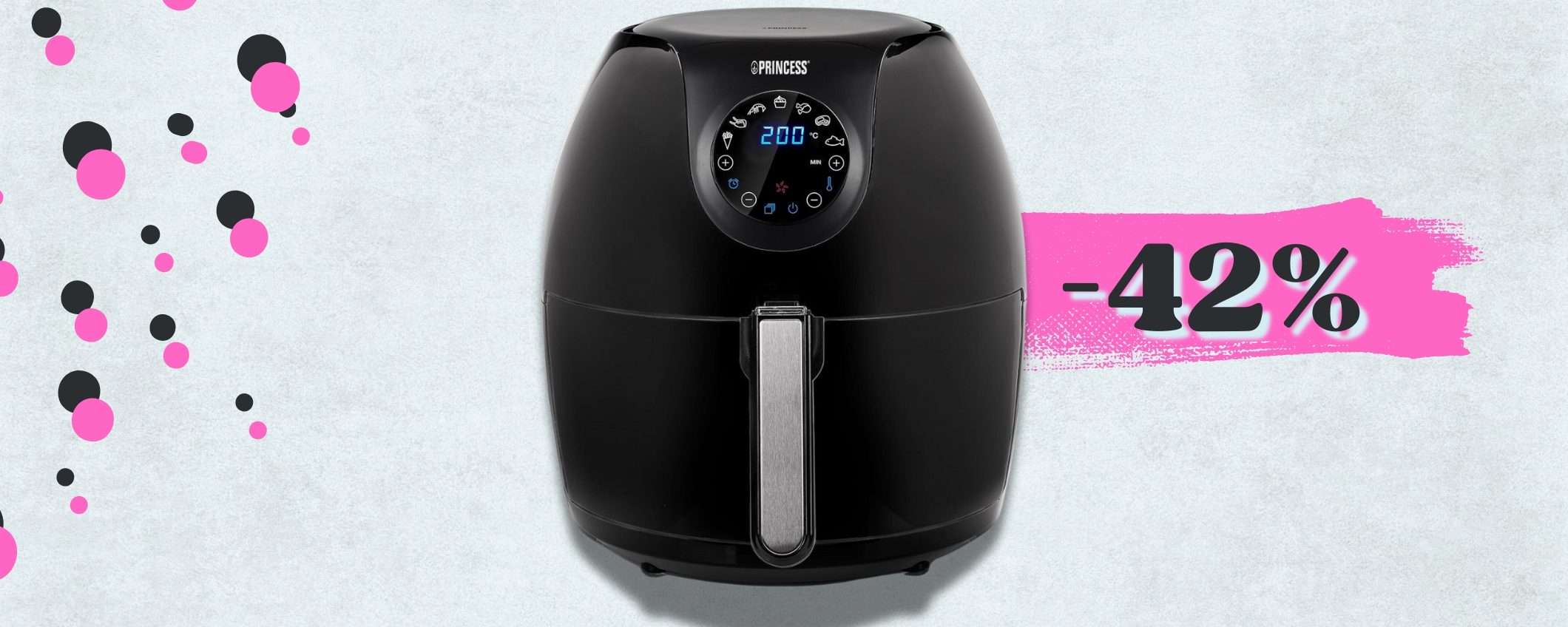 Friggitrice ad aria 5.2L con prezzo DISINTEGRATO su Amazon (-42%)