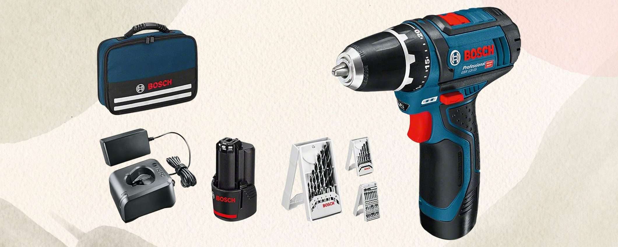 Trapano Bosch Professional: Amazon ti REGALA 39 accessori e un maxi sconto (-29%)