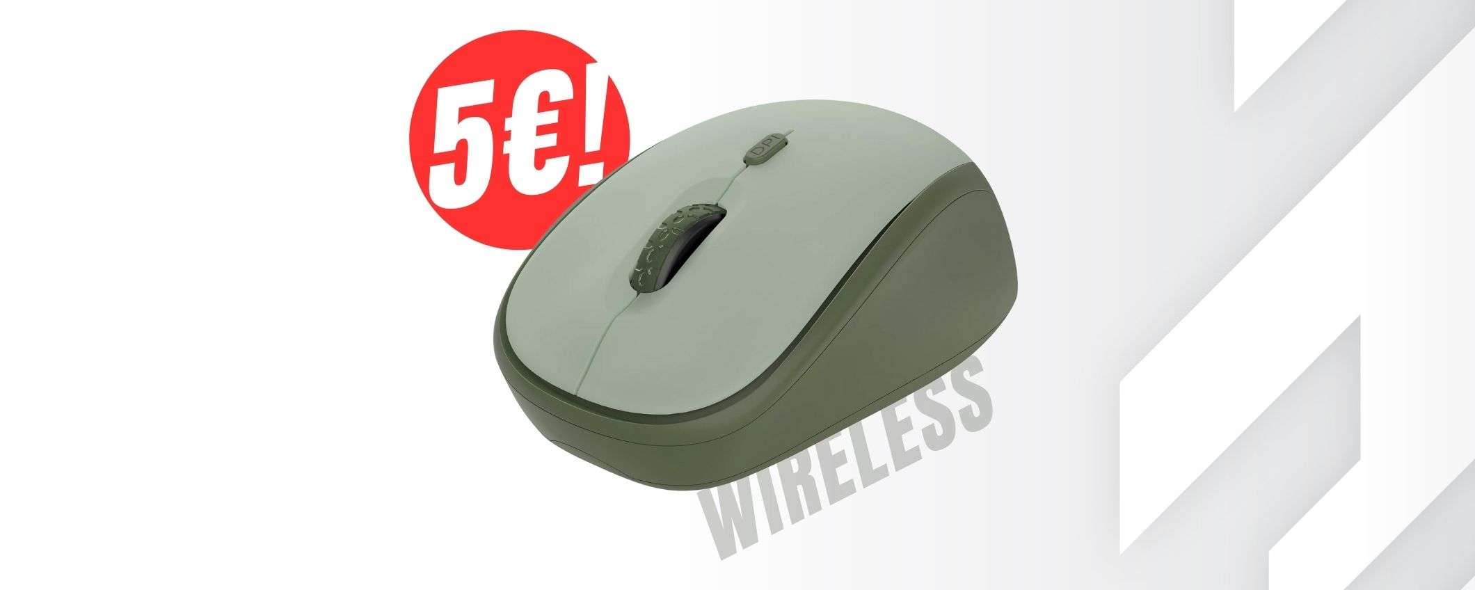 Wireless e portatile: crolla a 5€ il MOUSE di Trust!