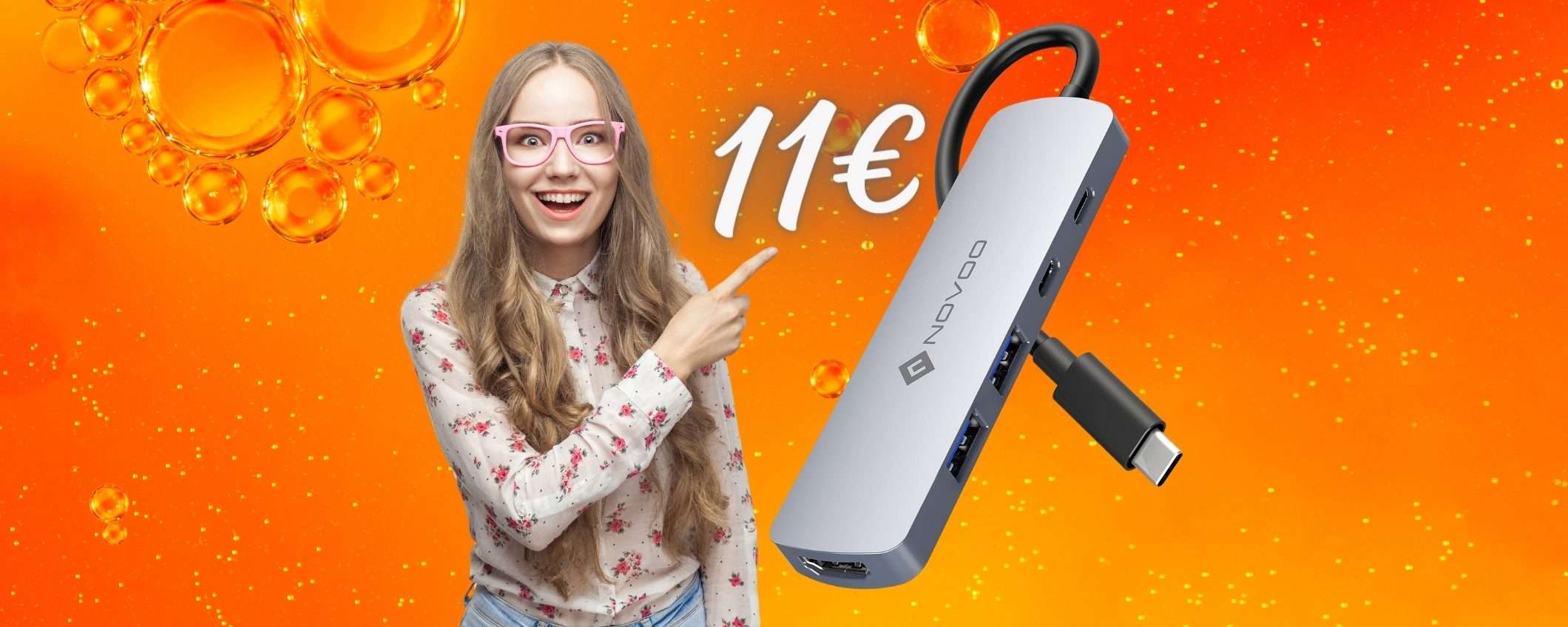 Appena 11€ su Amazon e puoi avere un Hub USB con 5 porte, WOW