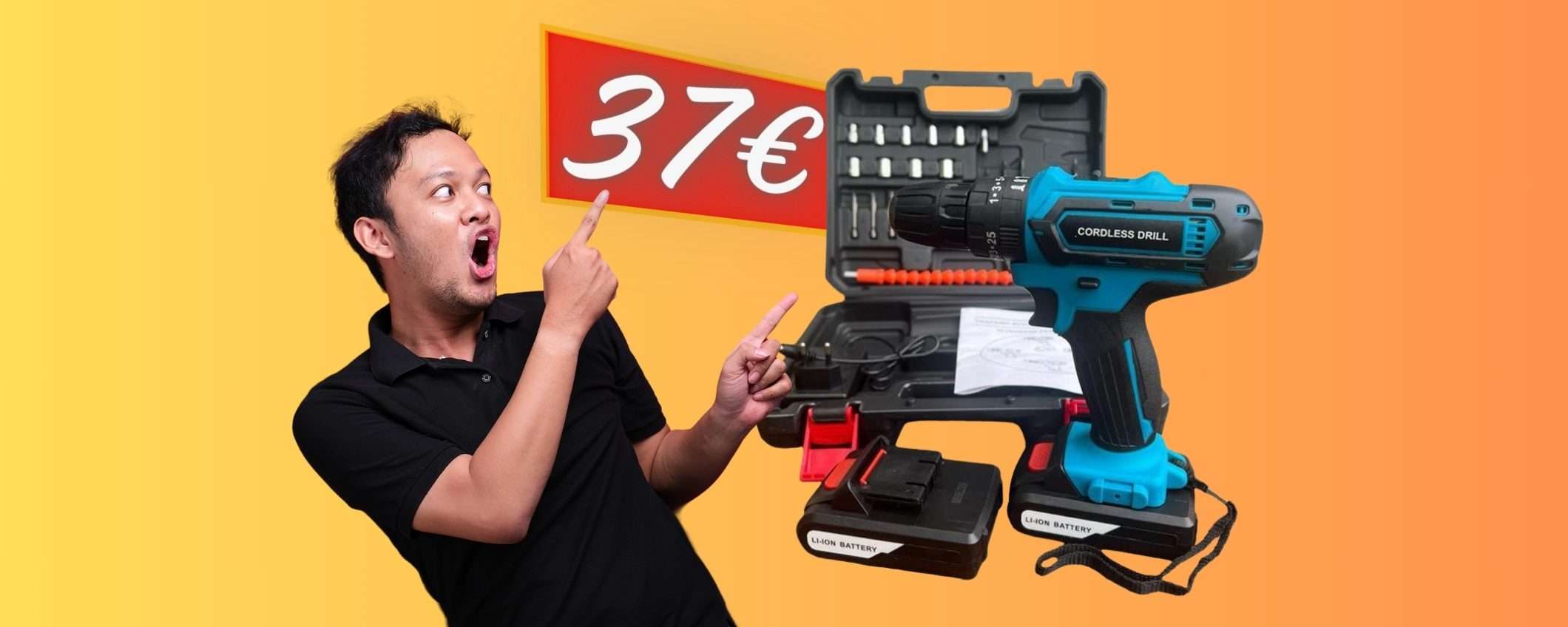 Appena 37€ su eBay per questo trapano avvitatore con tanti accessori