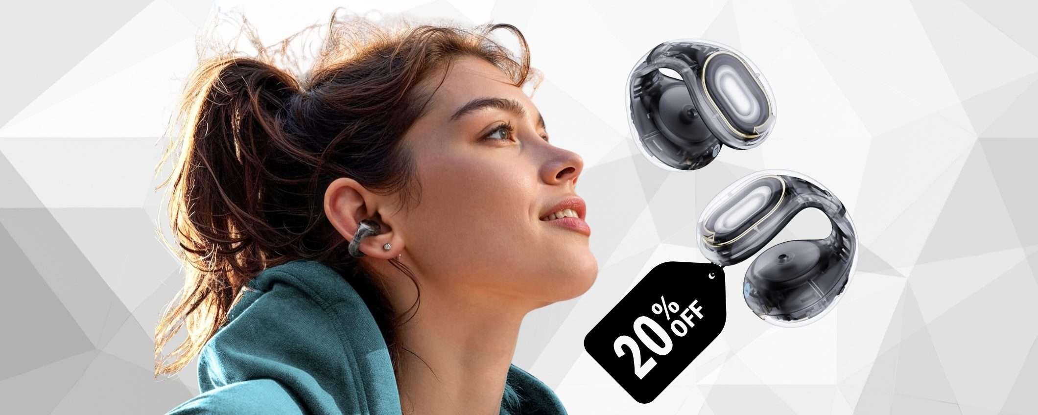 Auricolari wireless Soundcore C30i con clip open-ear in SCONTO al 20%