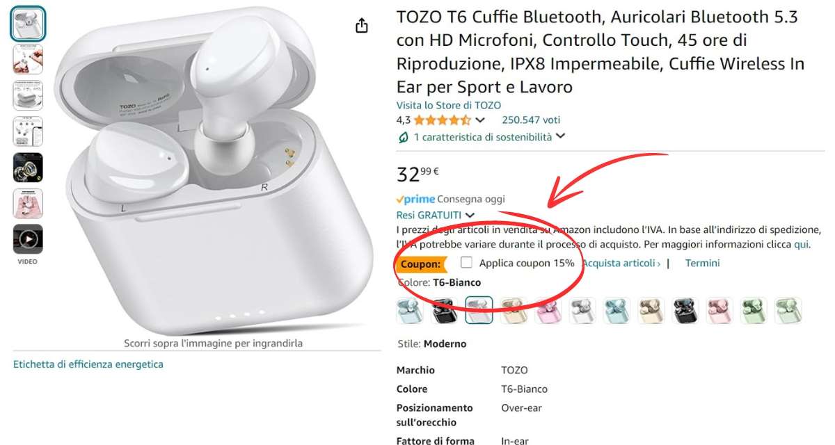 auricolari-wireless-tozo-t6-45-ore-audio-ipx8-controlli-touch-28e-coupon