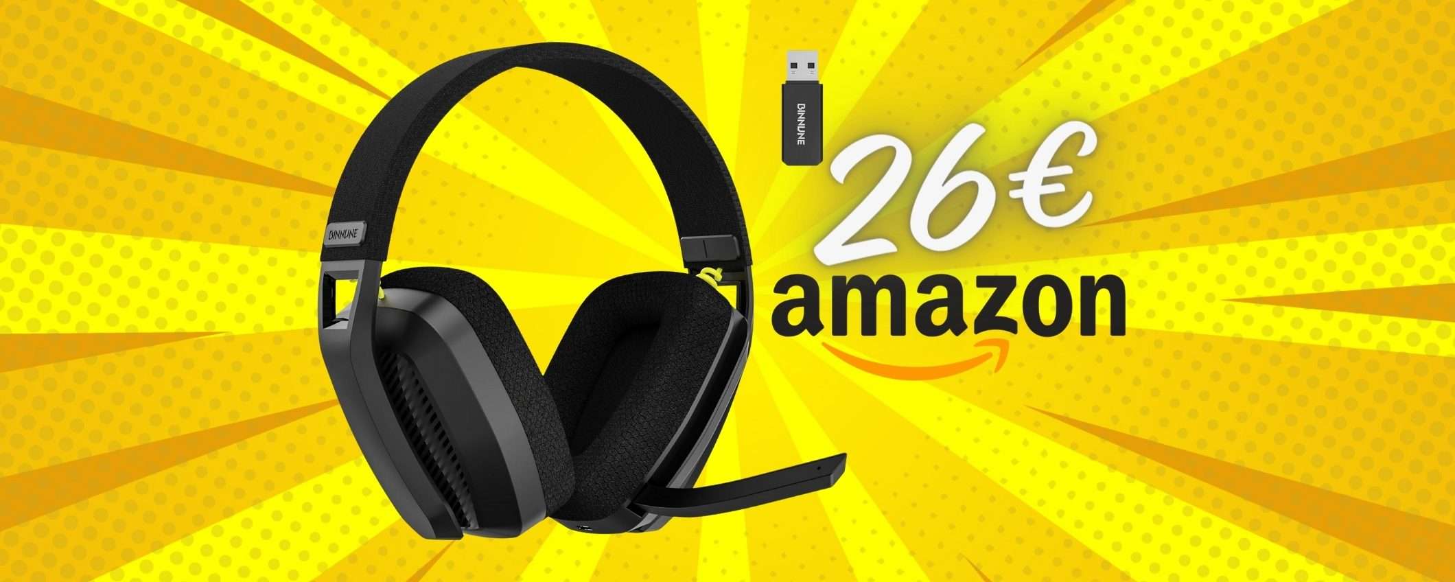 BOMBA Amazon: cuffie wireless da gaming con microfono a SOLI 26€