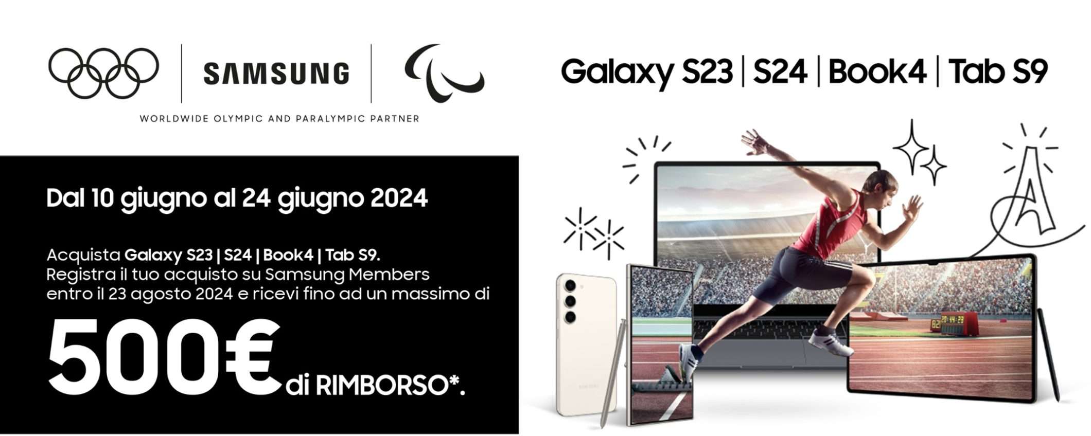 Fino a 500 euro di rimborso con Cashback Samsung da Unieuro