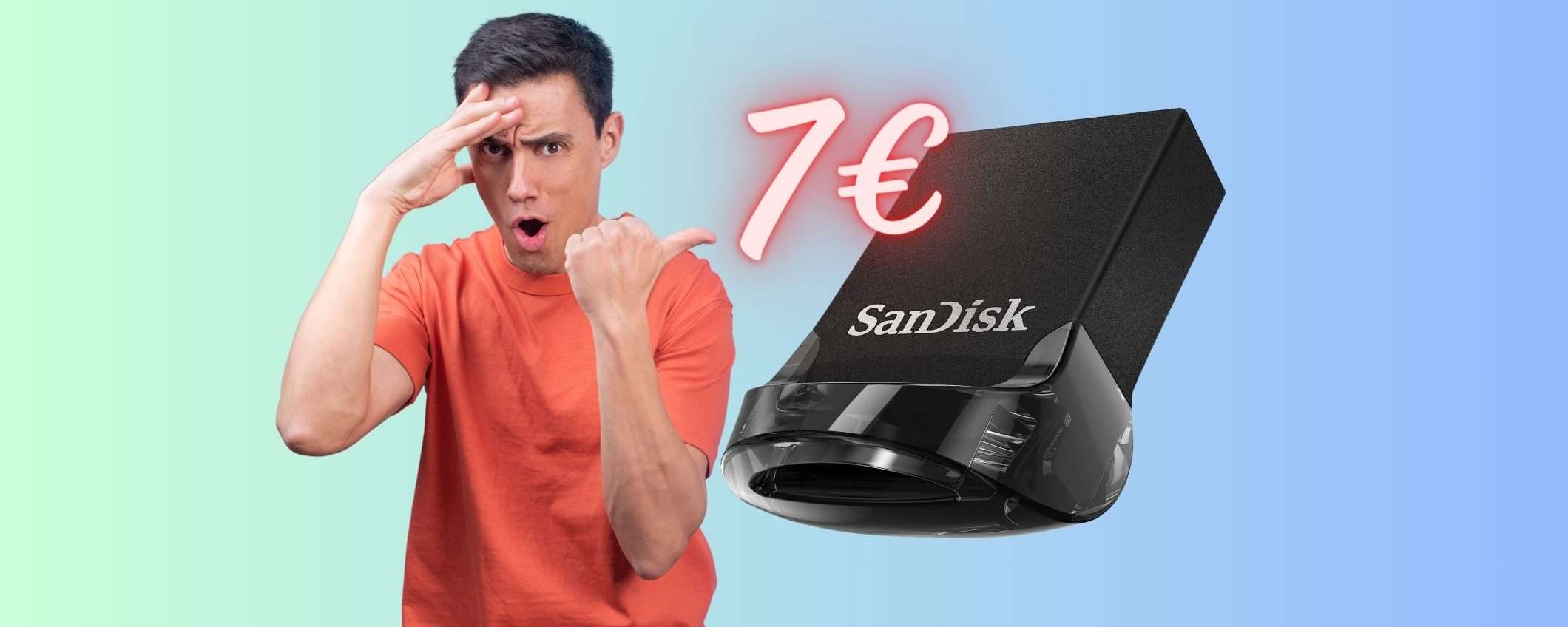 Chiavetta USB SanDisk da 64GB con lettura fino a 130 MB/s tua a 7€