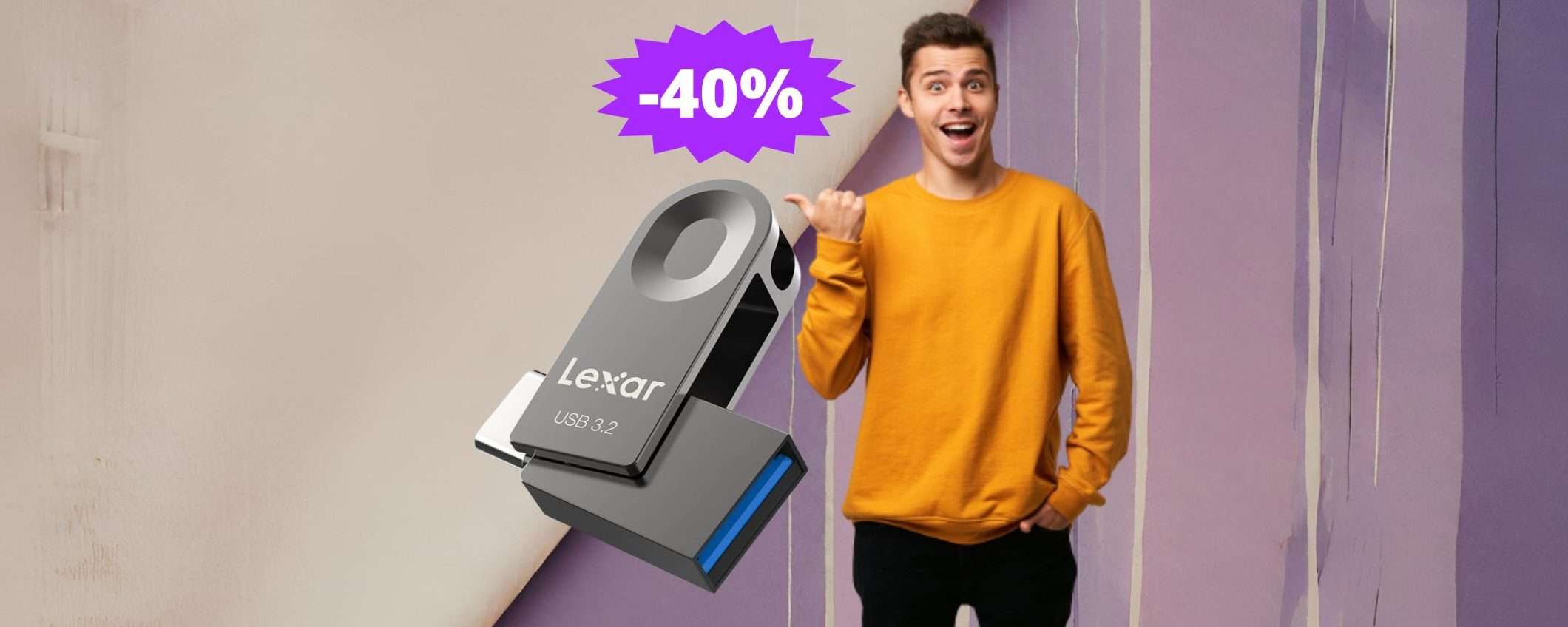 Chiavetta Lexar da 64 GB: un AFFARE da non perdere (-40%)