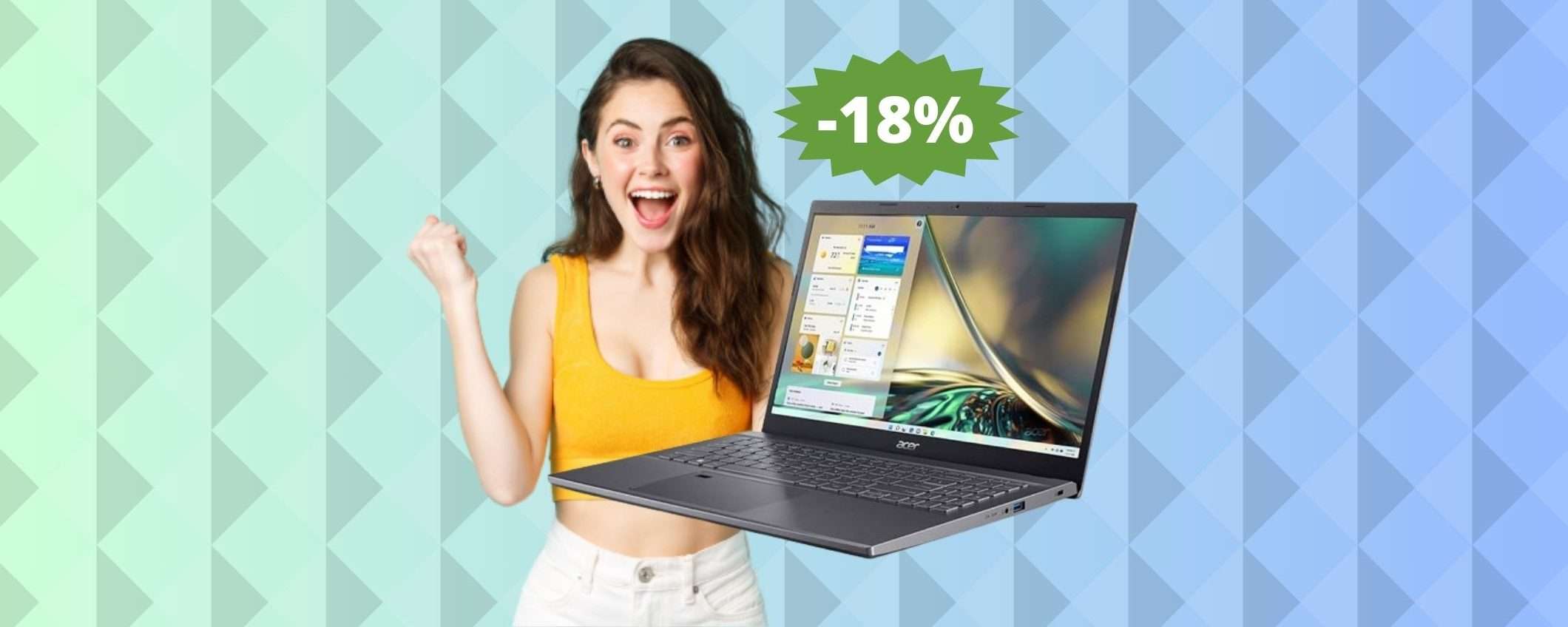 Acer Aspire 5: SCONTO di oltre 100 euro su Amazon (-18%)