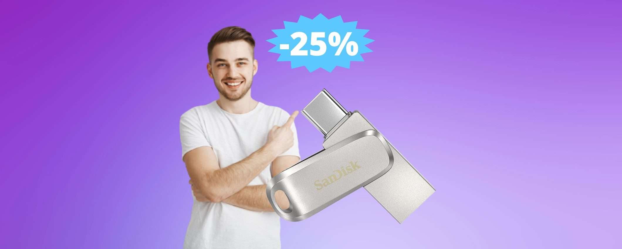 Chiavetta USB SanDisk da 256GB: qualità e velocità in SUPER sconto