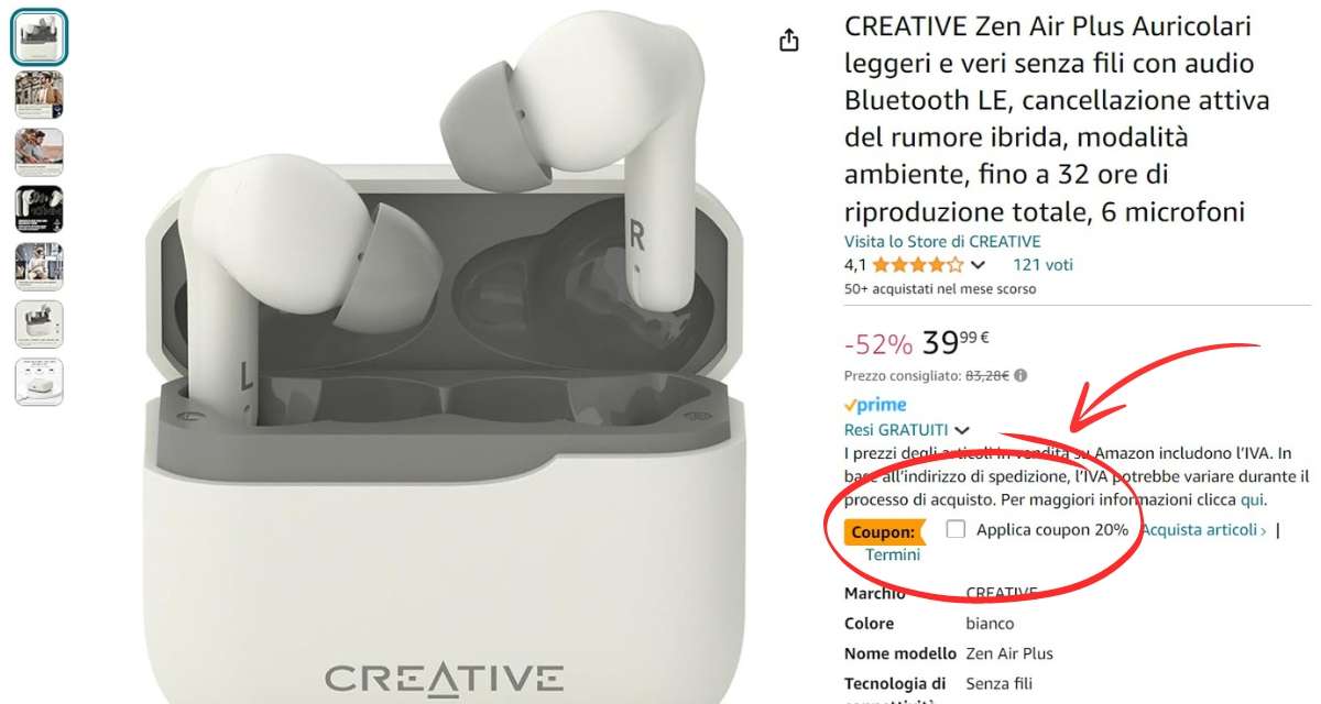 creative-zen-air-plus-auricolari-top-cancellazione-rumore-31e-coupon