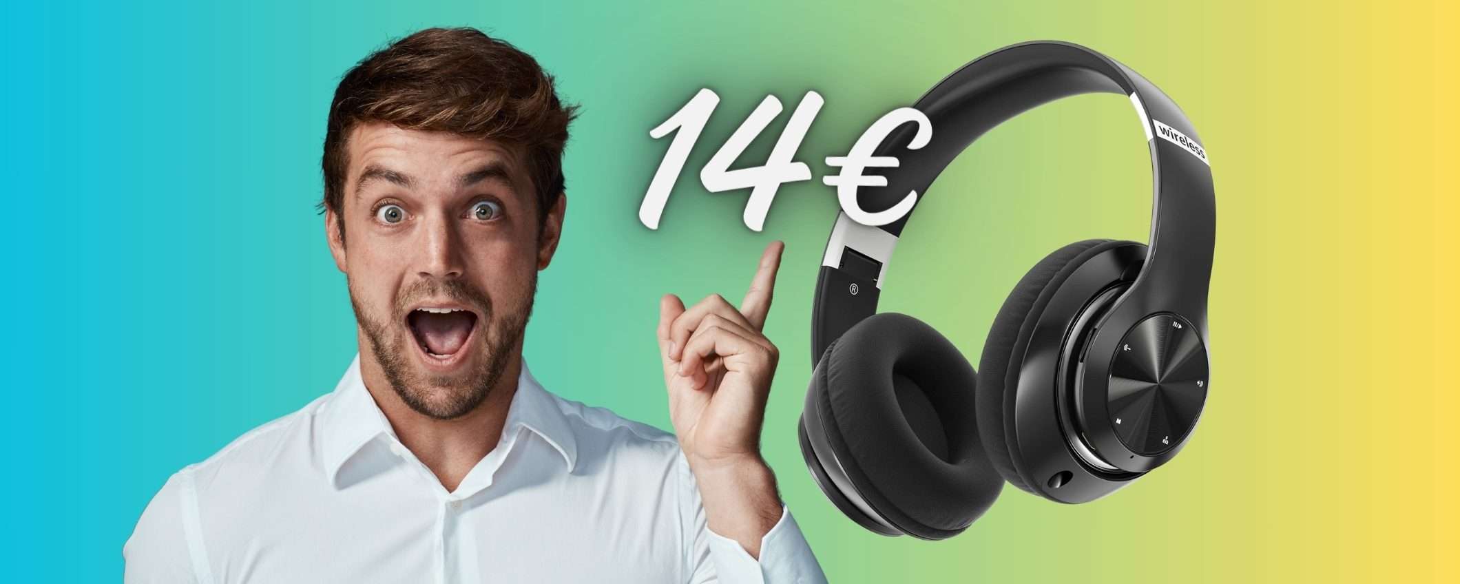 Cuffie Bluetooth da 60h di autonomia a PREZZO STRACCIATO, solo 14€