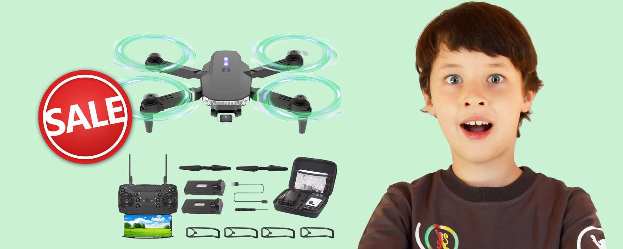 Drone con telecamera + 2batterie: offerta a tempo IMPERDIBILE!