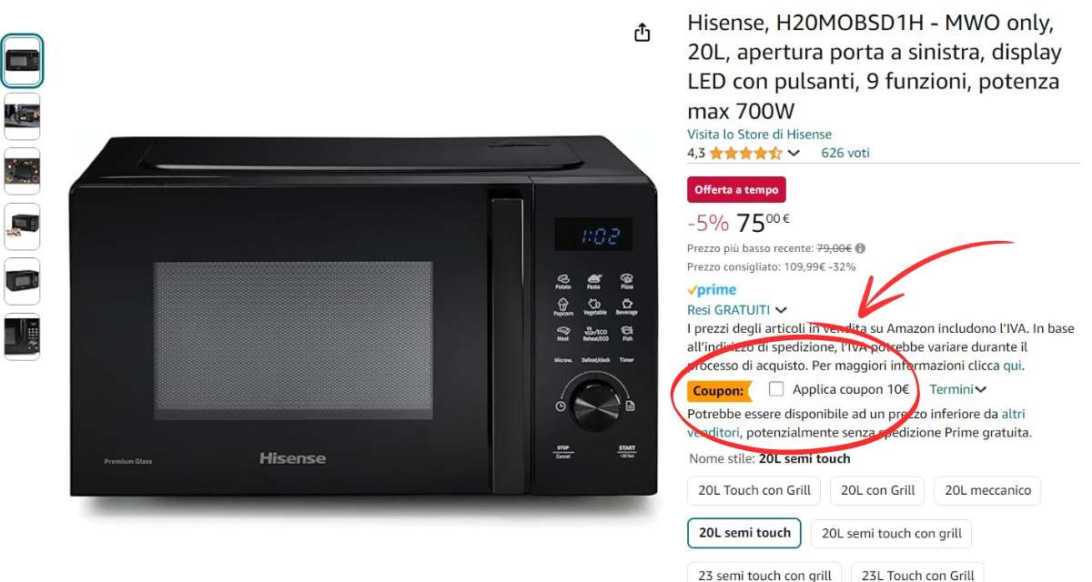 forno-microonde-hisense-20l-9-funzioni-spettacolo-65e-coupon