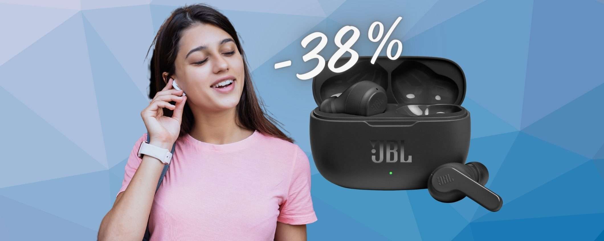 JBL Wave 200TWS: auricolari wireless TOP a PREZZO HOT (-38% Amazon)