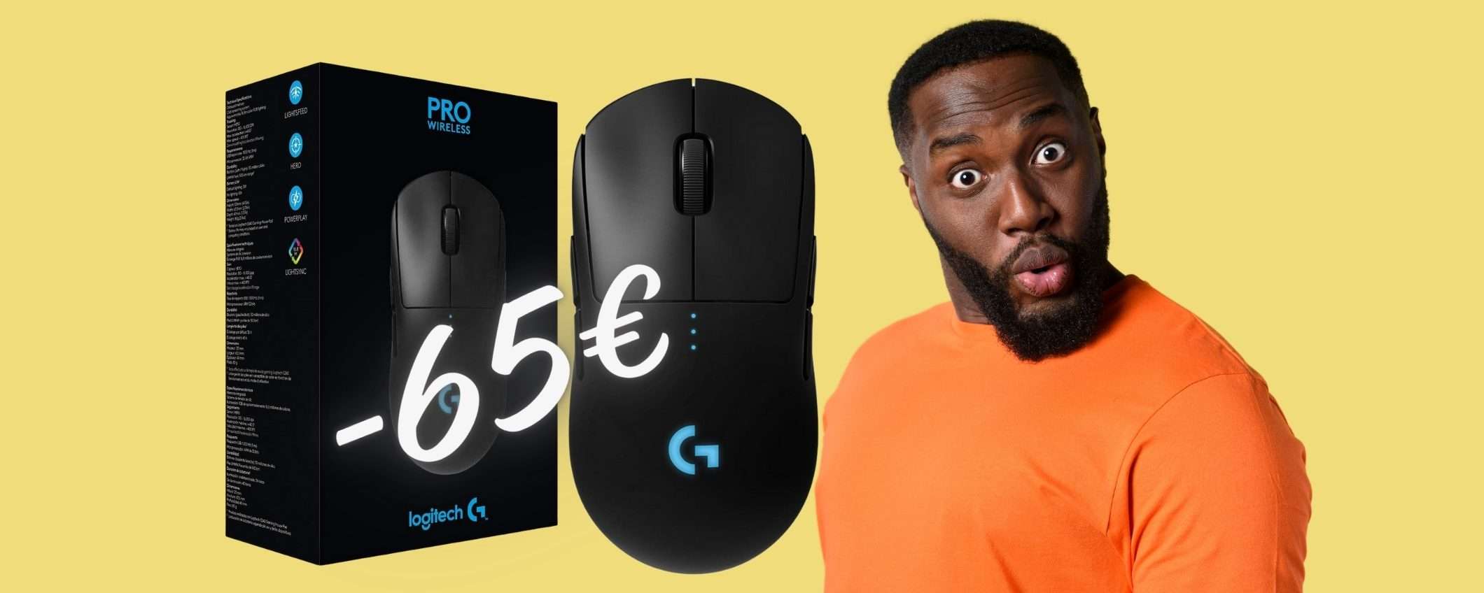 Logitech G PRO: il mouse wireless dei GAMER in SCONTO di 65€ su Amazon