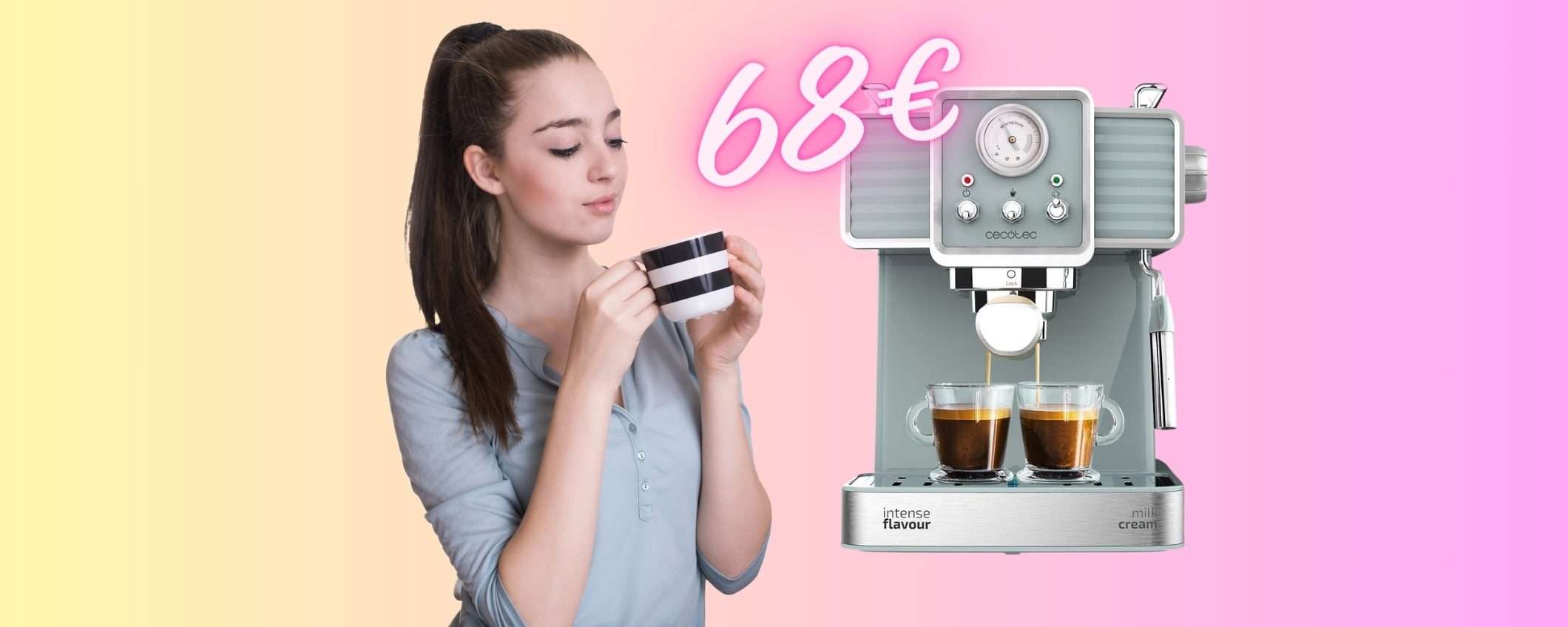 Macchina caffè vintage da 20 bar con lancia per cappuccino a SOLI 68€