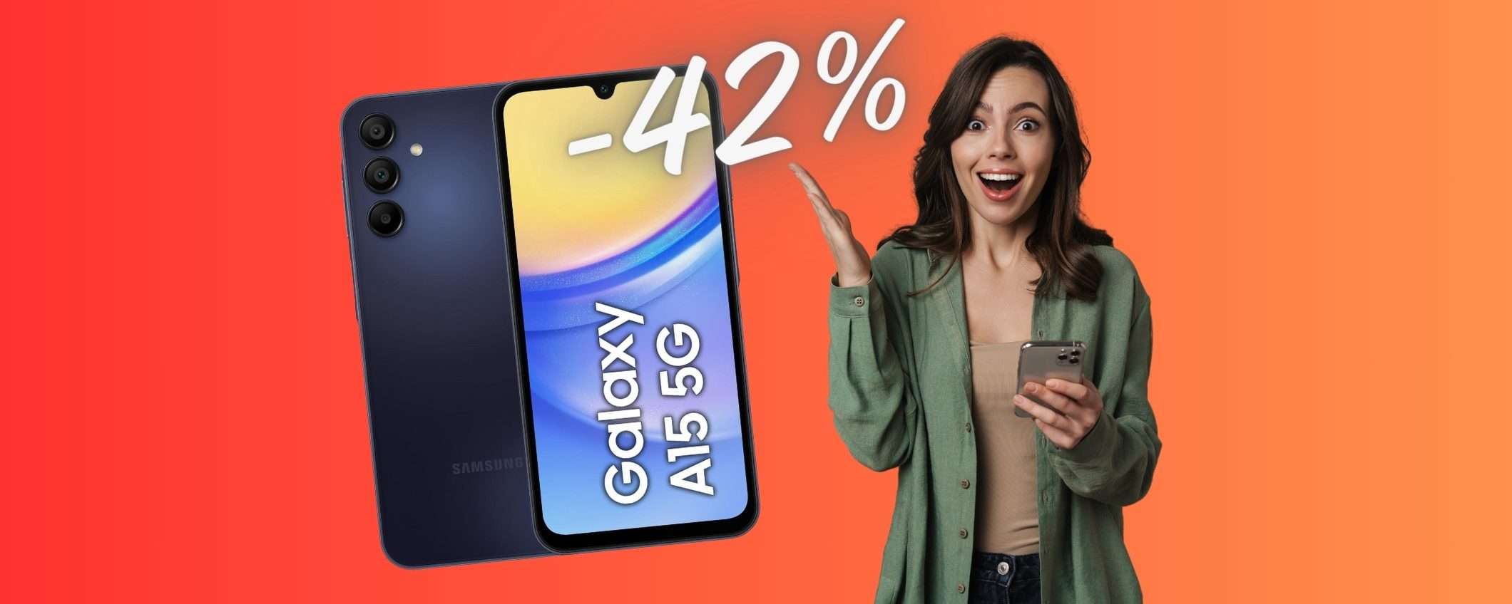 MEGA SCONTO del 42% su Amazon per Samsung Galaxy A15 5G da 128GB