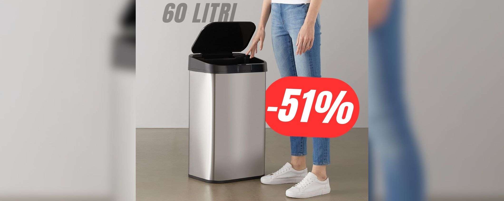 Sconto folle (-51%) per il CESTINO che si APRE da SOLO!