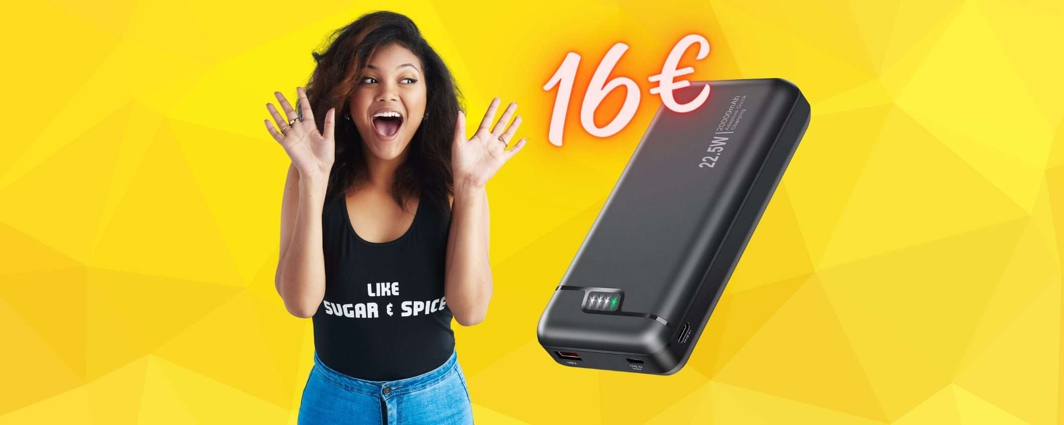 Power Bank da 20000 mAh e 3 uscite (quasi) a METÀ PREZZO, ora 16€