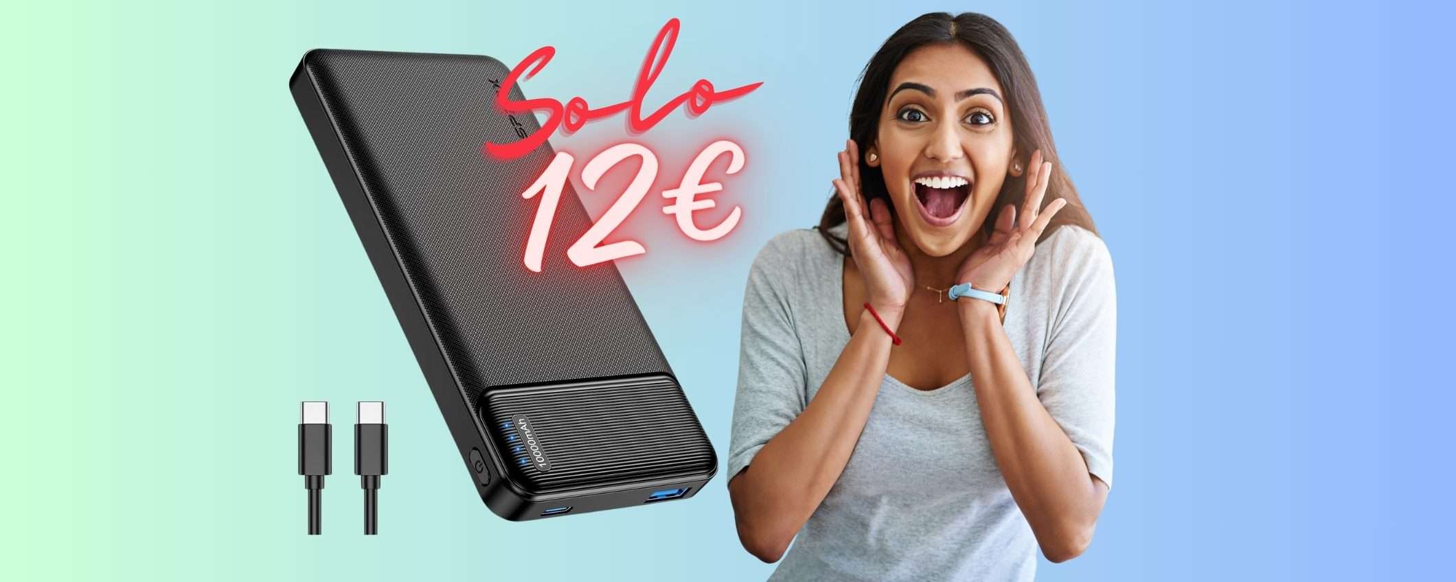 Power Bank super potente da 10000 mAh con doppia uscita a SOLI 12€