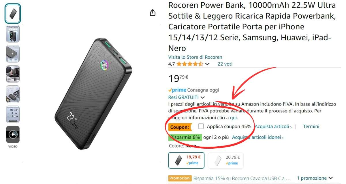 power-bank-ultra-sottile-leggero-ricarica-rapida-tuo-10e-coupon