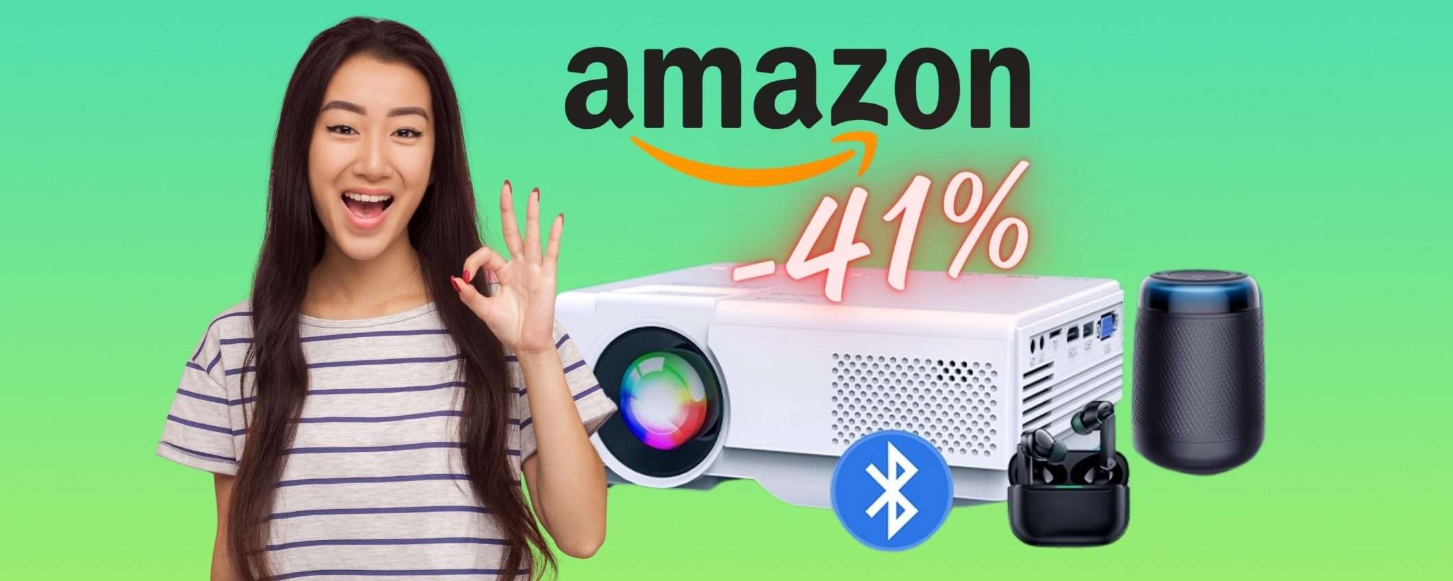 Proiettore WiFi FHD in OFFERTA su Amazon al 41% in MENO, un AFFARE