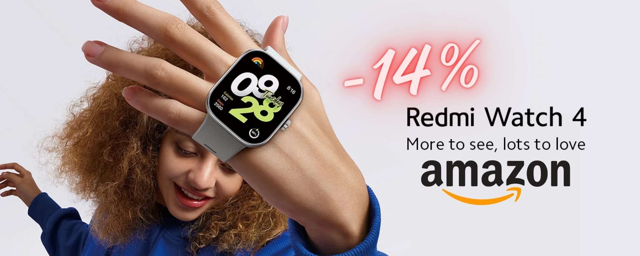 Redmi Watch 4: 20gg di autonomia, 150 profili sport e GPS (-14% Amazon)