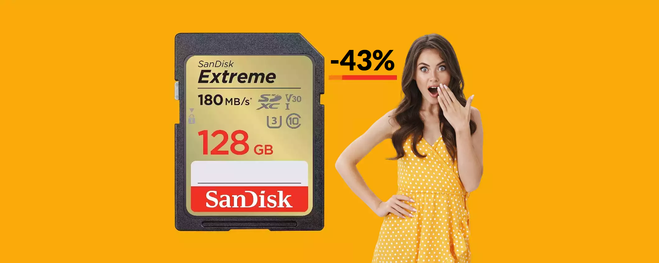 Scheda SD 128GB SanDisk: il prezzo CROLLA ad appena 25€