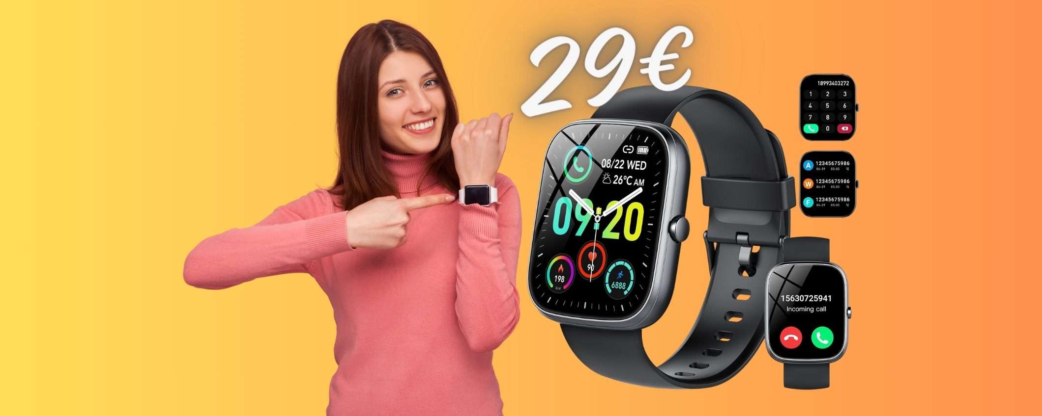 SCONTO PAZZESCO su questo Smartwatch con modalità per chiamate (29€)