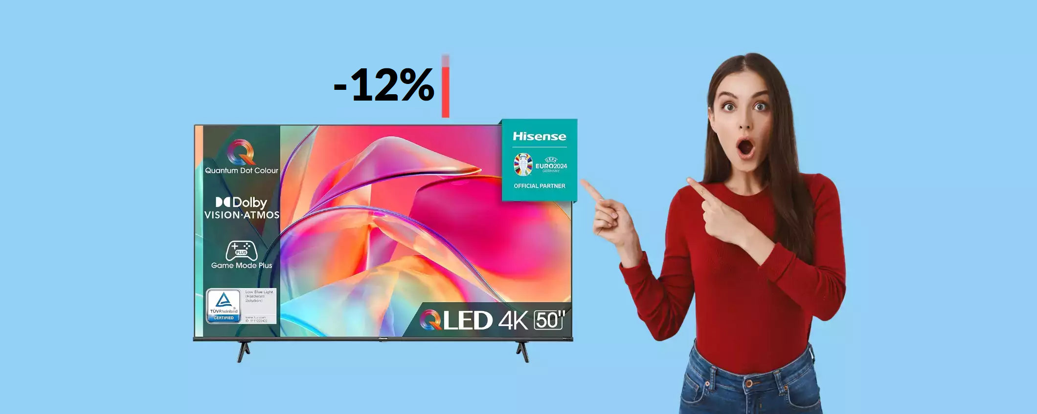 Goditi gli Europei in 4K su questa smart TV 50'' Hisense a soli 379€