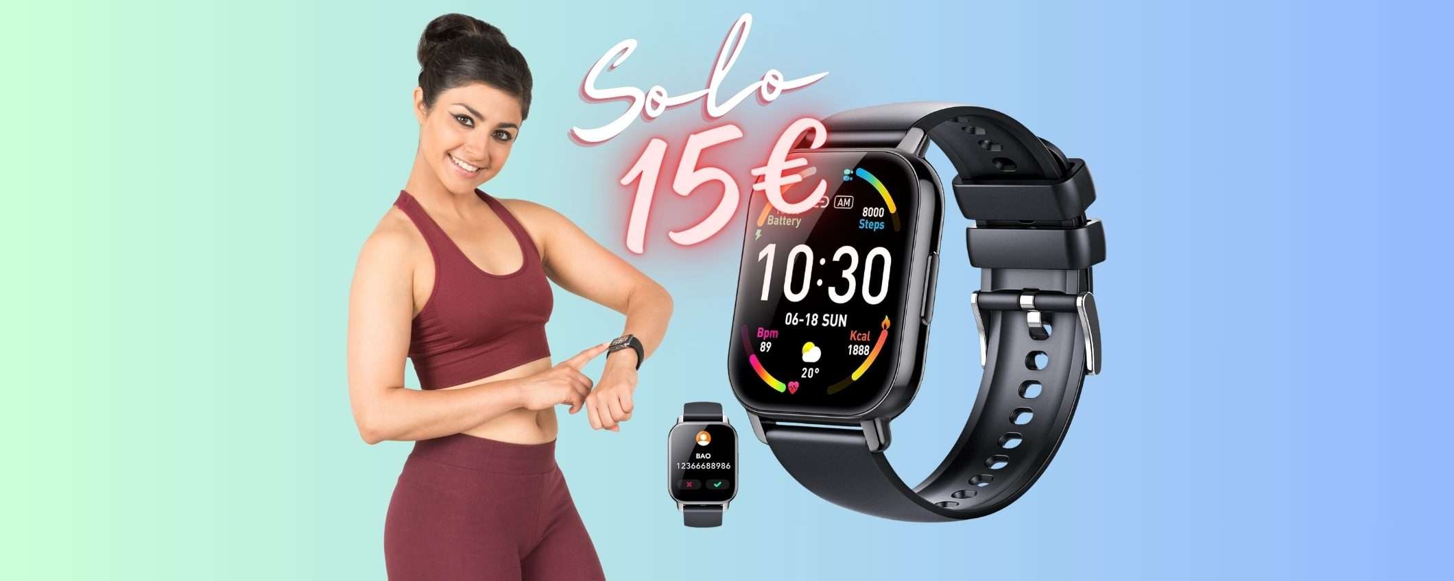 Smartwatch comodissimo, elegante e con tante funzioni fitness (15€)