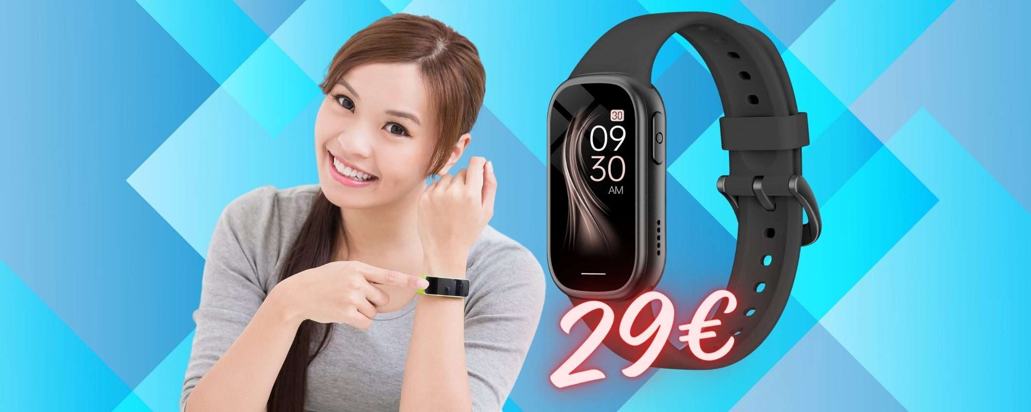 Smartwatch con microfono, 112 profili sportivi e impermeabile (29€)