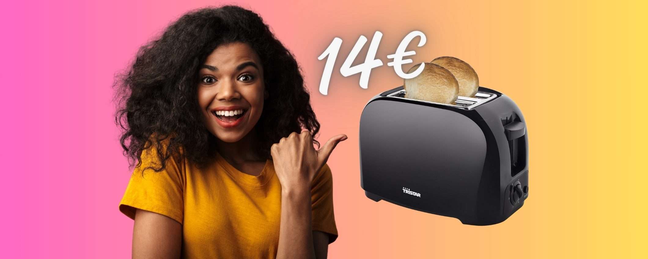 SOLO 14€ per questo Tostapane da 2 fette e 6 livelli: Amazon ESAGERA