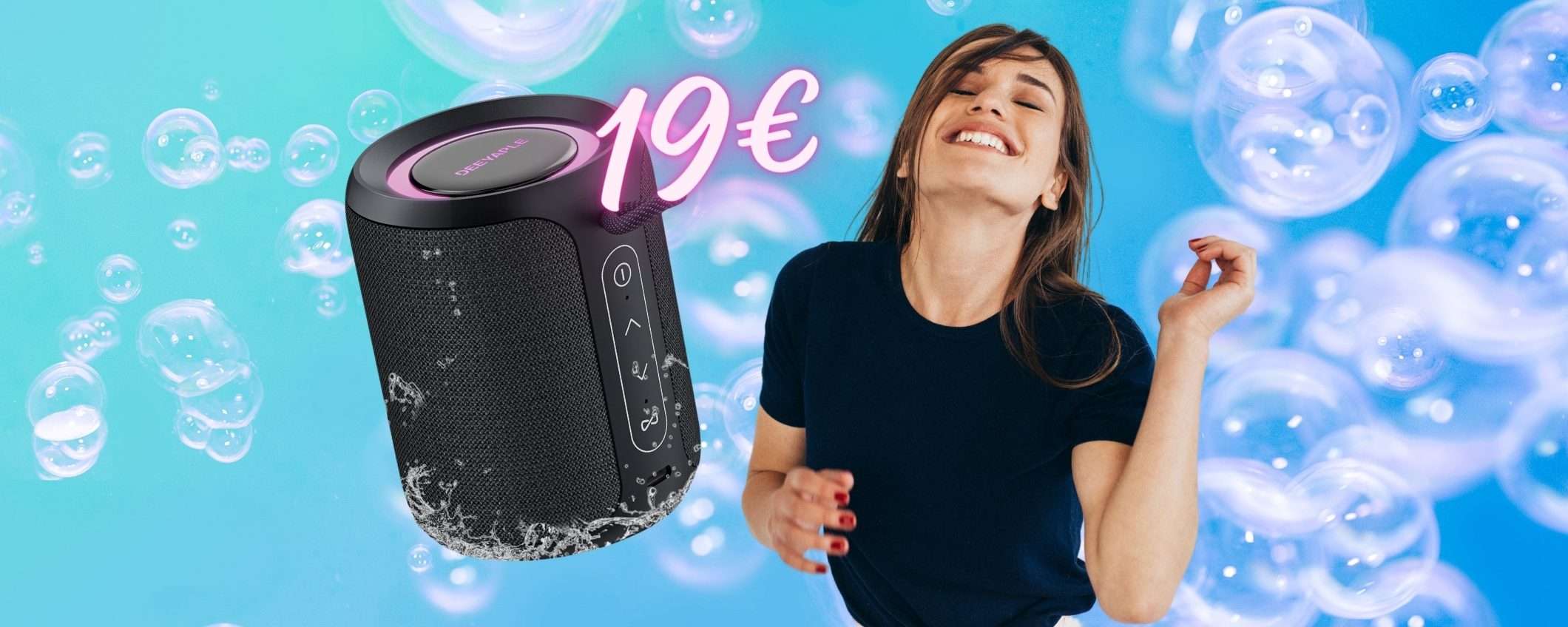 Solo 19€ per questo speaker Bluetooth portatile piccolo ma POTENTE