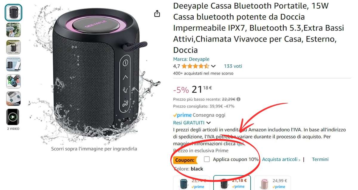 solo-19e-questo-speaker-bluetooth-portatile-piccolo-potente-amazon-coupon