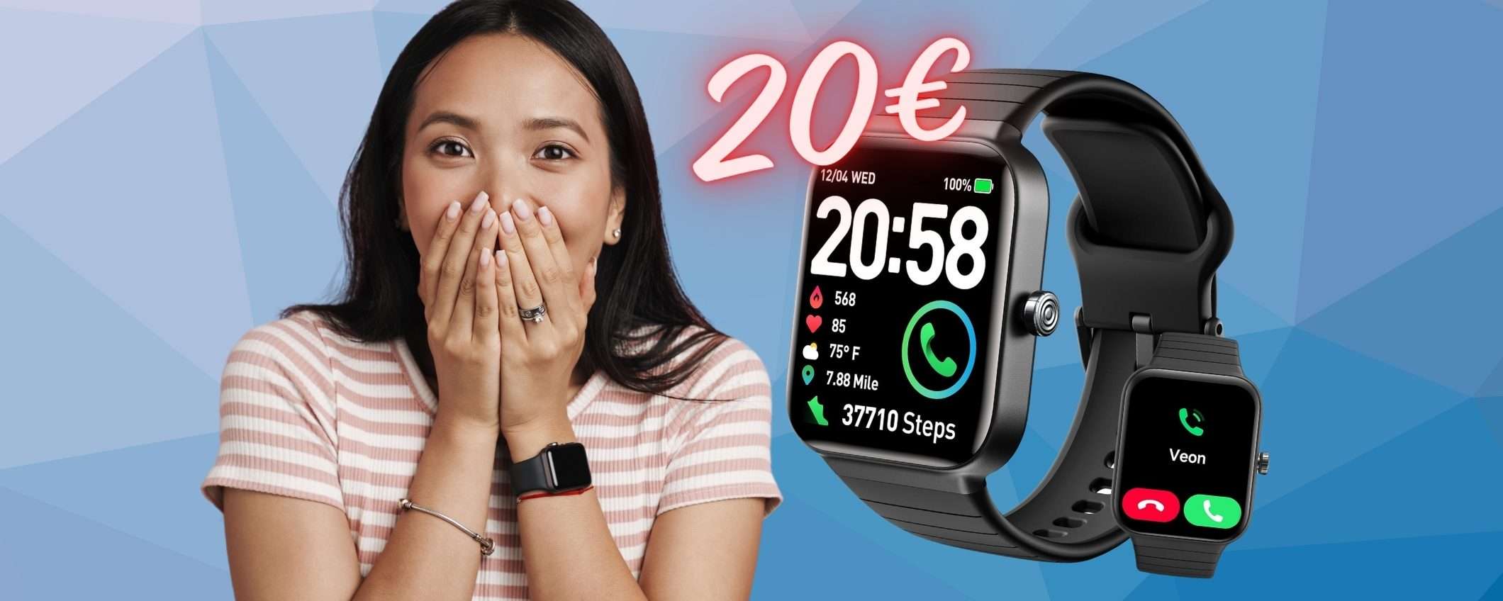 SOLO 20€ e ottieni questo smartwatch con microfono e 110 profili sport