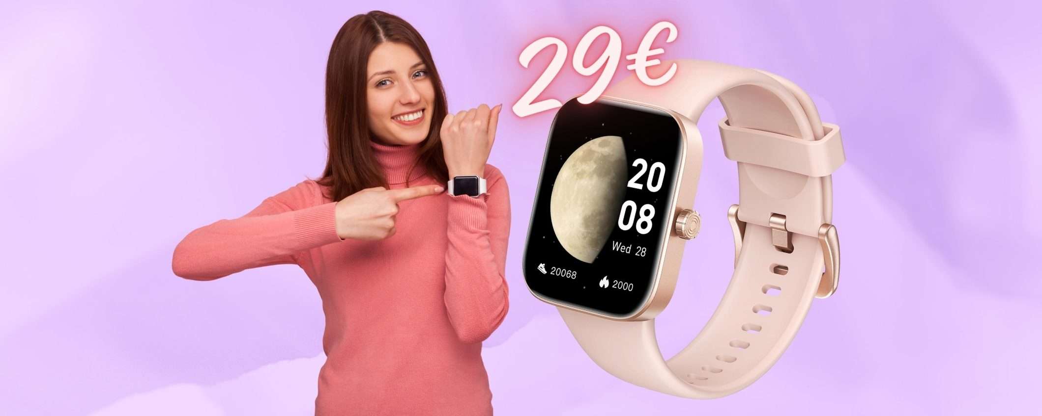 Solo 29€ per questo smartwatch con vivavoce e oltre 200 profili sport