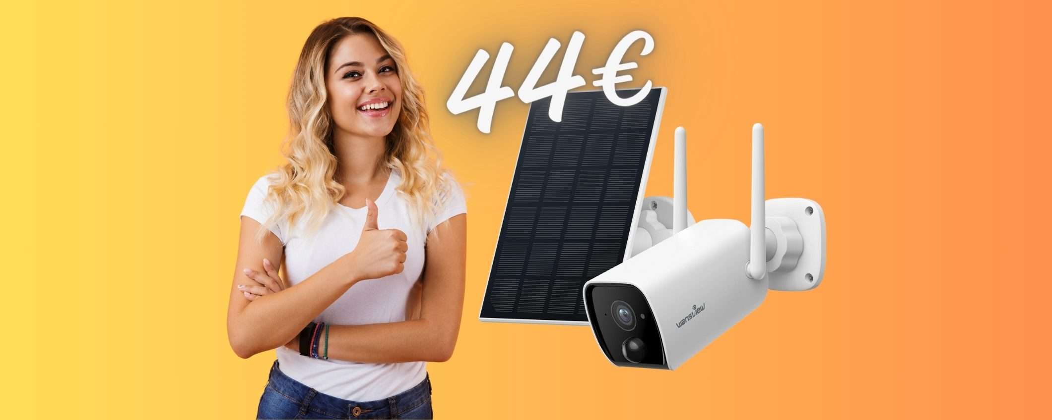 SOLO 44€ per questa videocamera di sicurezza con PANNELLO SOLARE