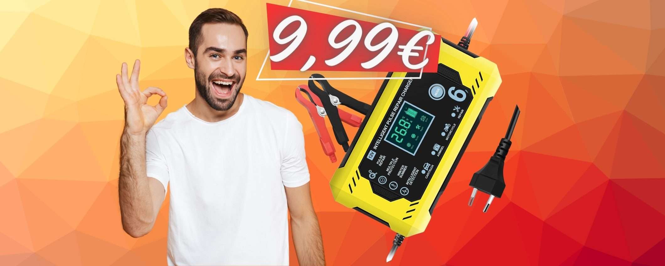 Solo 9,99€ per questo caricabatterie per auto e moto, PREZZACCIO Amazon