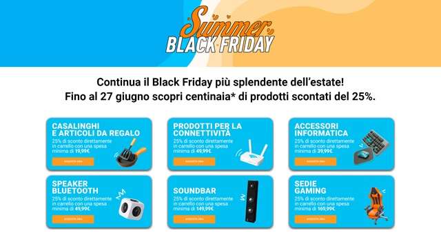 summer black friday unieuro continua offerte