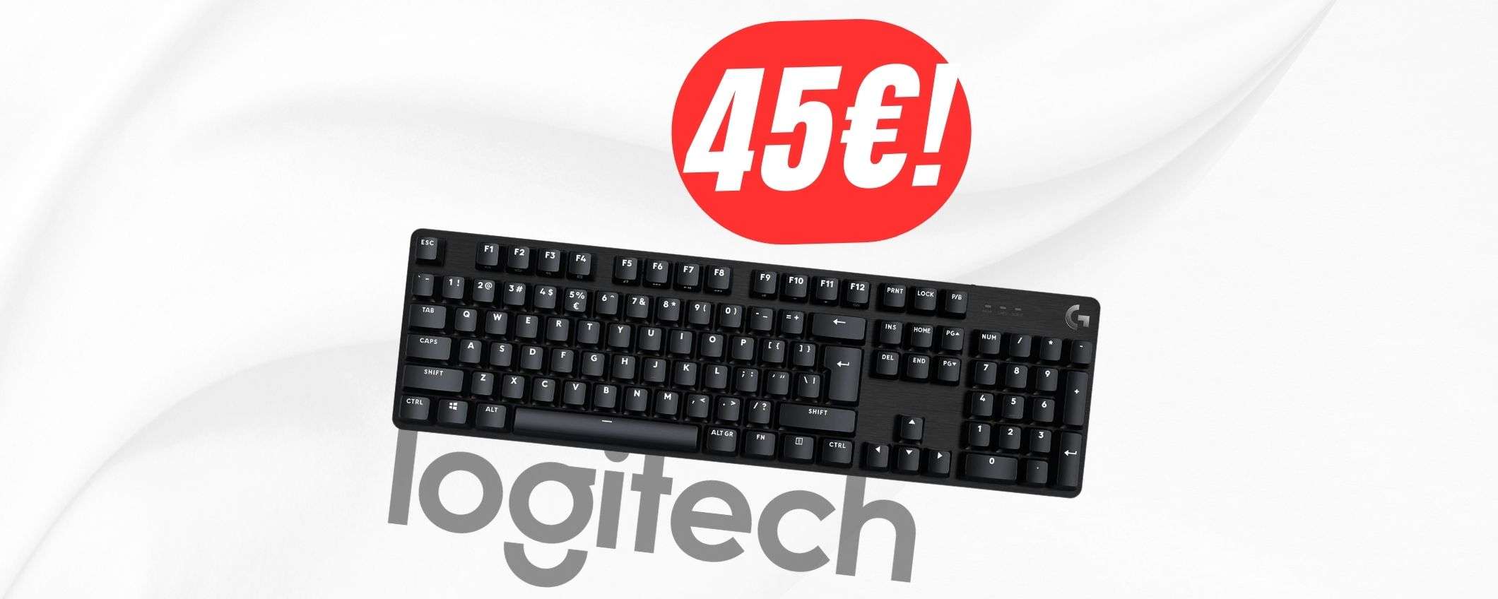 Tastiera Logitech: meccanica, illuminata e con tastierino numerico a soli 45€!