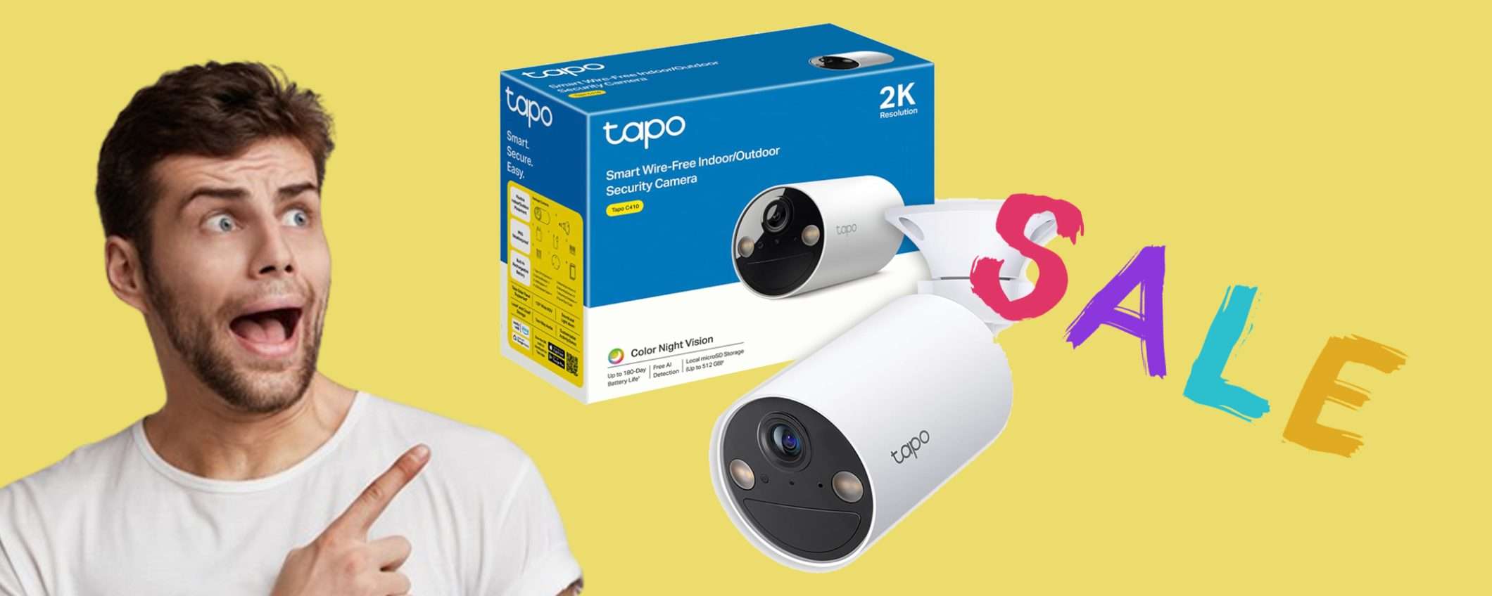 Telecamera per interni/esterni Tapo C410: offerta SUPER (-25%)