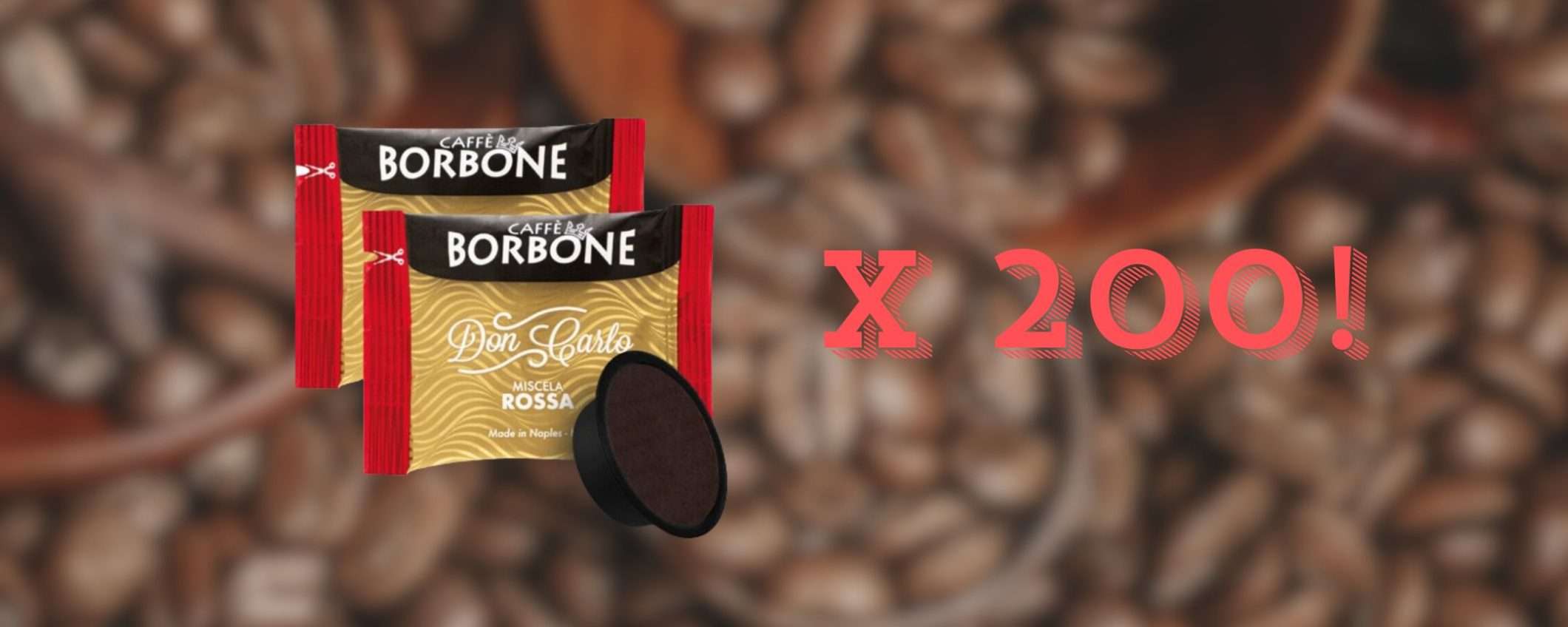 200 capsule Caffè Borbone Miscela Rossa per Lavazza A Modo Mio a prezzo WOW