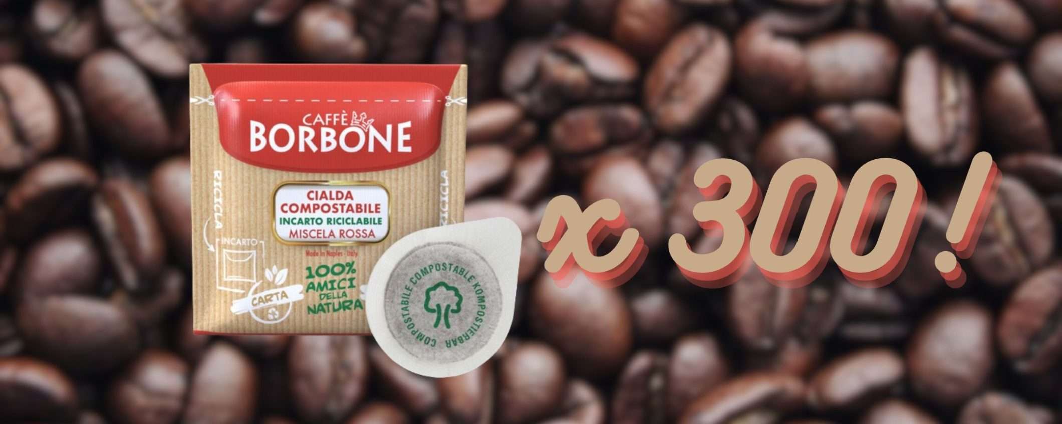 Caffè Borbone Miscela Rossa: 300 cialde ESE 44mm a soli 39€ su eBay