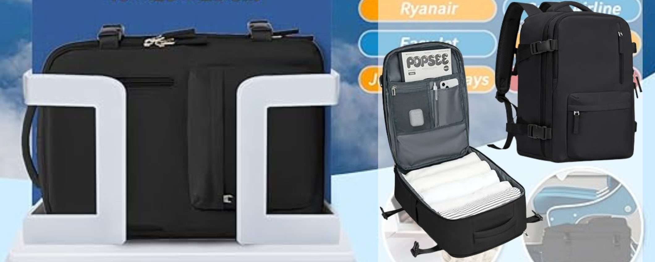 Zaino per Ryanair 40X20X25 cm: il bagaglio geniale che imbarchi GRATIS (29€)