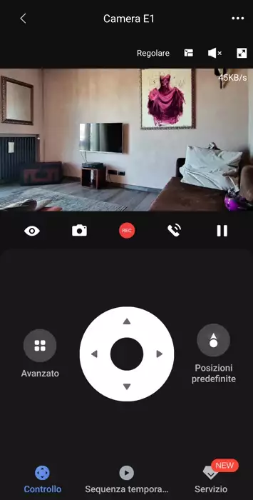 Aqara Camera E1: interfaccia